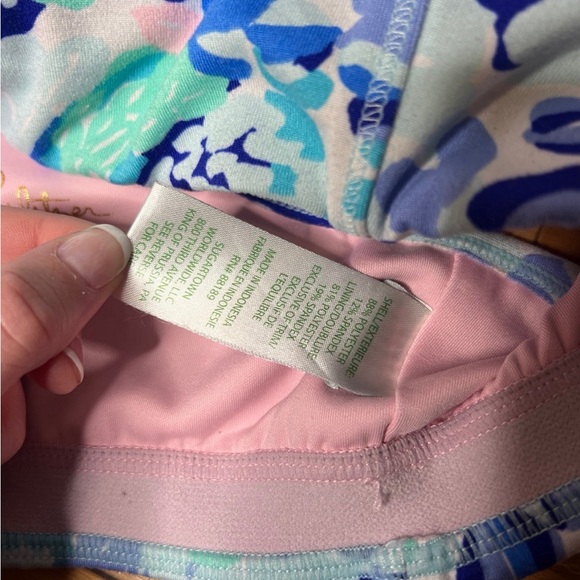 Lilly pulitzer luxletic sports bra in turquoise oasis wave after wave large - Picture 5 of 7